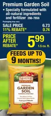 Menards Premium Garden Soil offer