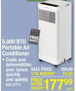 Menards 5,000 BTU Portable Air Conditioner offer