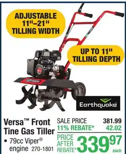 Menards Versa Front Tine Gas Tiller offer