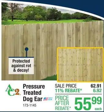 Menards Pressure Treated Dog Ear offer