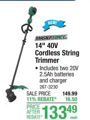Menards 14 40V Cordless String Trimmer offer