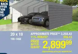 Menards 20 x 19 Versatube offer
