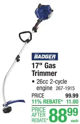 Menards 17 Gas Trimmer offer