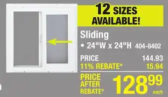 Menards Sliding offer