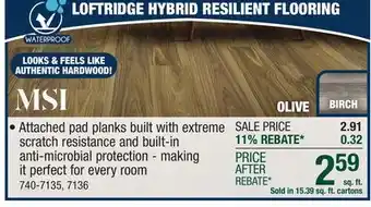 Menards LOFTRIDGE HYBRID RESILIENT FLOORING offer