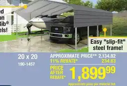 Menards 20 x 20 Versatube offer