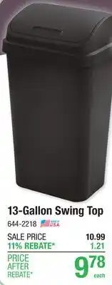 Menards 13-Gallon Swing Top offer