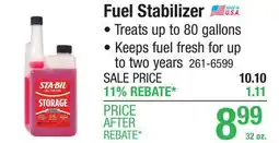 Menards Fuel Stabilizer offer