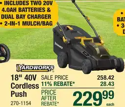 Menards 18 40V Cordless Push offer