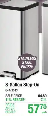 Menards 8-Gallon Step-On Trash Cans offer