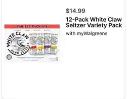 Walgreens 12-Pack White Claw Seltzer Variety Pack offer