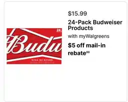Walgreens 24-Pack Budweiser Products offer