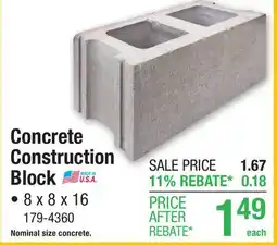 Menards Concrete Construction Block offer