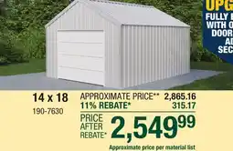 Menards 14 x 18 Pro-Port offer