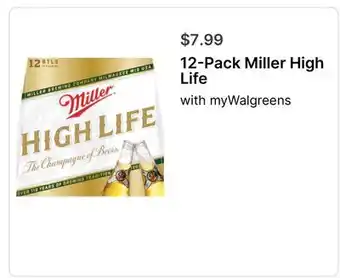 Walgreens 12-Pack Miller High Life offer