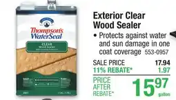 Menards Exterior Clear Wood Sealer offer