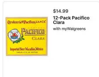 Walgreens 12-Pack Pacifico Clara offer