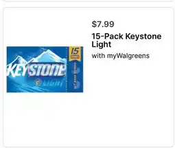 Walgreens 15-Pack Keystone Light offer