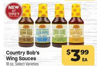 Tony’s Fresh Market Country Bob's Wing Sauces offer