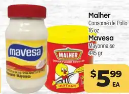 Tony’s Fresh Market Malher Consomé de Pollo 16 oz, Mavesa Mayonnaise 445 gr offer