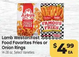 Tony’s Fresh Market Lamb Weston Fast Food Favorites Fries or Food Favorites Fries or Onion Rings offer