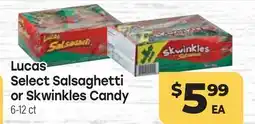 Tony’s Fresh Market Lucas Select Salsaghetti or Skwinkles Candy offer