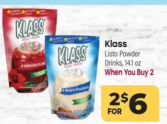 Tony’s Fresh Market Klass Listo Powder Drinks offer