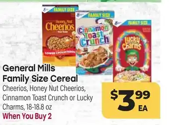 Tony’s Fresh Market General Mills Family Size Cereal offer