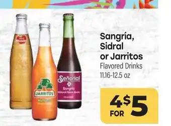 Tony’s Fresh Market Sangría, Sidral or Jarritos Flavored Drinks offer
