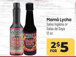 Tony’s Fresh Market Mamá Lycha Salsa Inglesa or Salsa de Soya offer