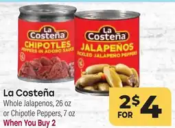 Tony’s Fresh Market La Costeña Whole Jalapenos offer
