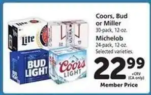 Safeway Coors, Bud or Miller offer
