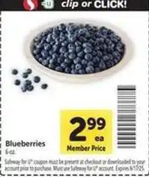 Safeway Blueberries offer