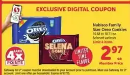 Safeway Nabisco Family Size Oreo Cookies offer