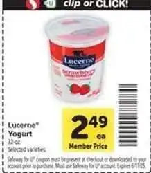 Safeway Lucerne Yogurt offer