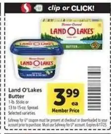 Safeway Land O Lakes Butter offer