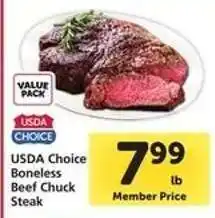 Safeway USDA Choice Boneless Beef Chuck Steak offer