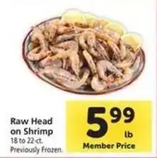 Safeway Raw Head-On Shrimp offer