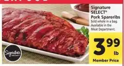 Safeway Signature SELECT Pork Spareribs offer