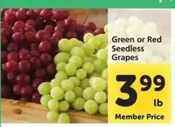 Safeway Green or Red Seedless Grapes offer