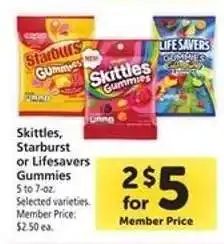 Safeway Skittles, Starburst or Lifesavers Gummies offer