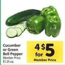 Safeway Cucumber or Green Bell Pepper offer