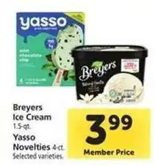 Safeway Breyers Ice Cream / Yasso Novelties offer
