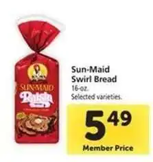 Safeway Sun-Maid Swirl Bread offer