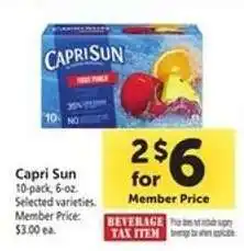 Safeway Capri Sun offer
