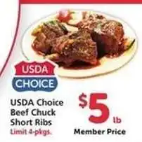Safeway USDA Choice Beef Chuck Short Ribs offer