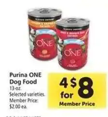Safeway Purina ONE Dog Food offer
