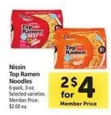 Safeway Nissin Top Ramen Noodles offer