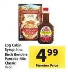 Safeway Log Cabin Syrup & Birch Benders Pancake Mix offer