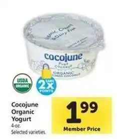 Safeway CoCoJune Organic Yogurt offer